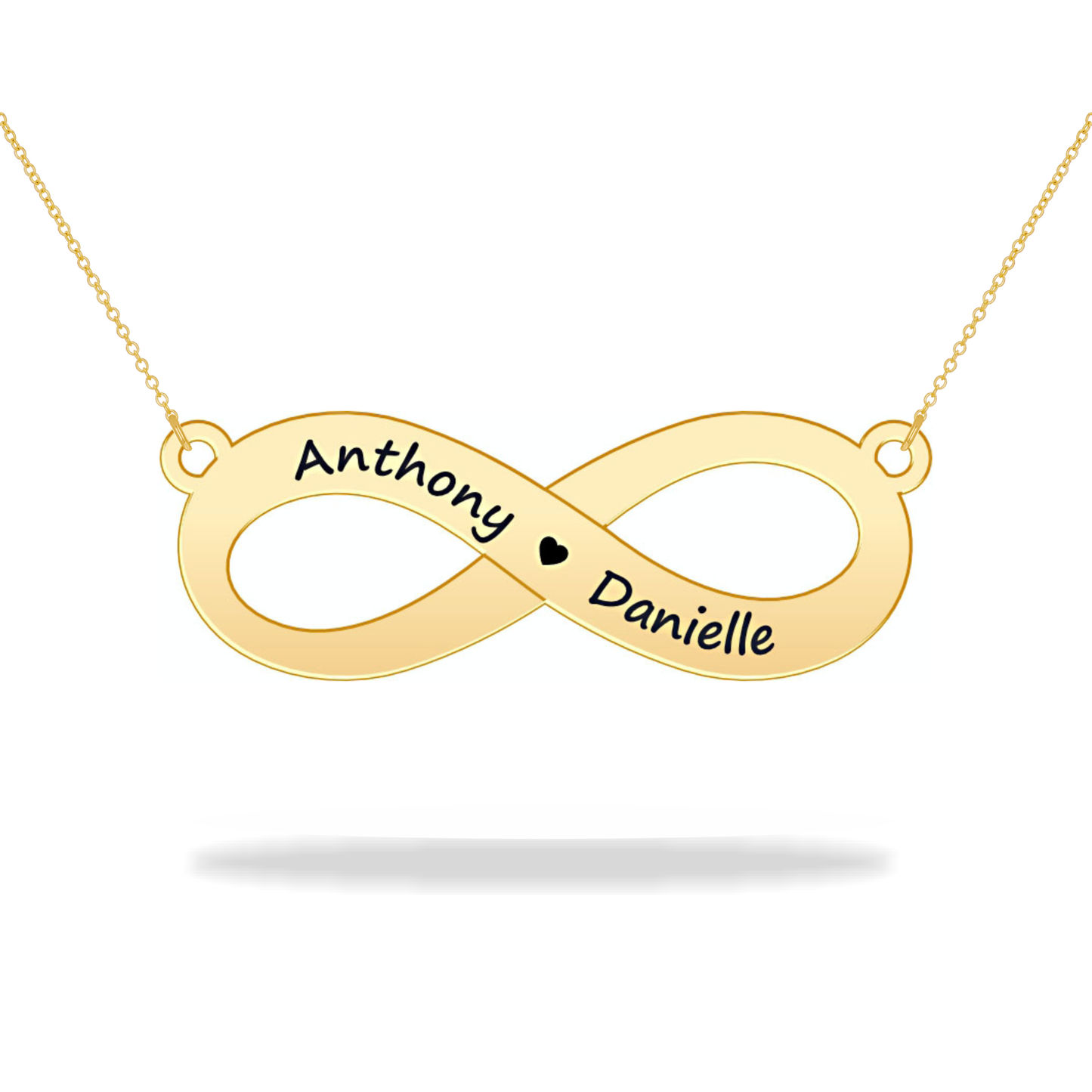 Personalized Infinity Necklace with Name, Valentine's Day, Family, 14K gold filled