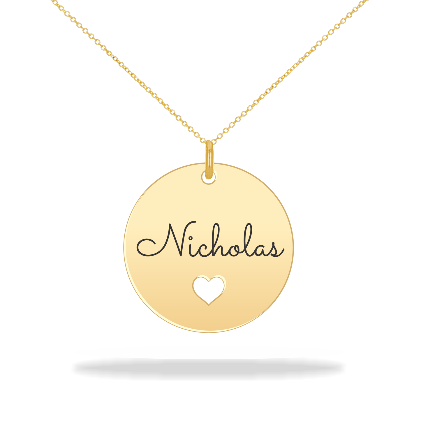 Round necklace with personalized family name, 14K Gold Filled