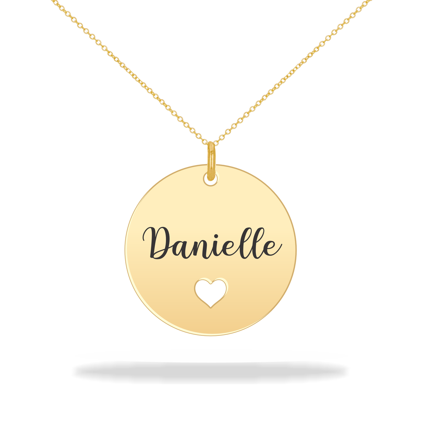 Round necklace with personalized family name, 14K Gold Filled