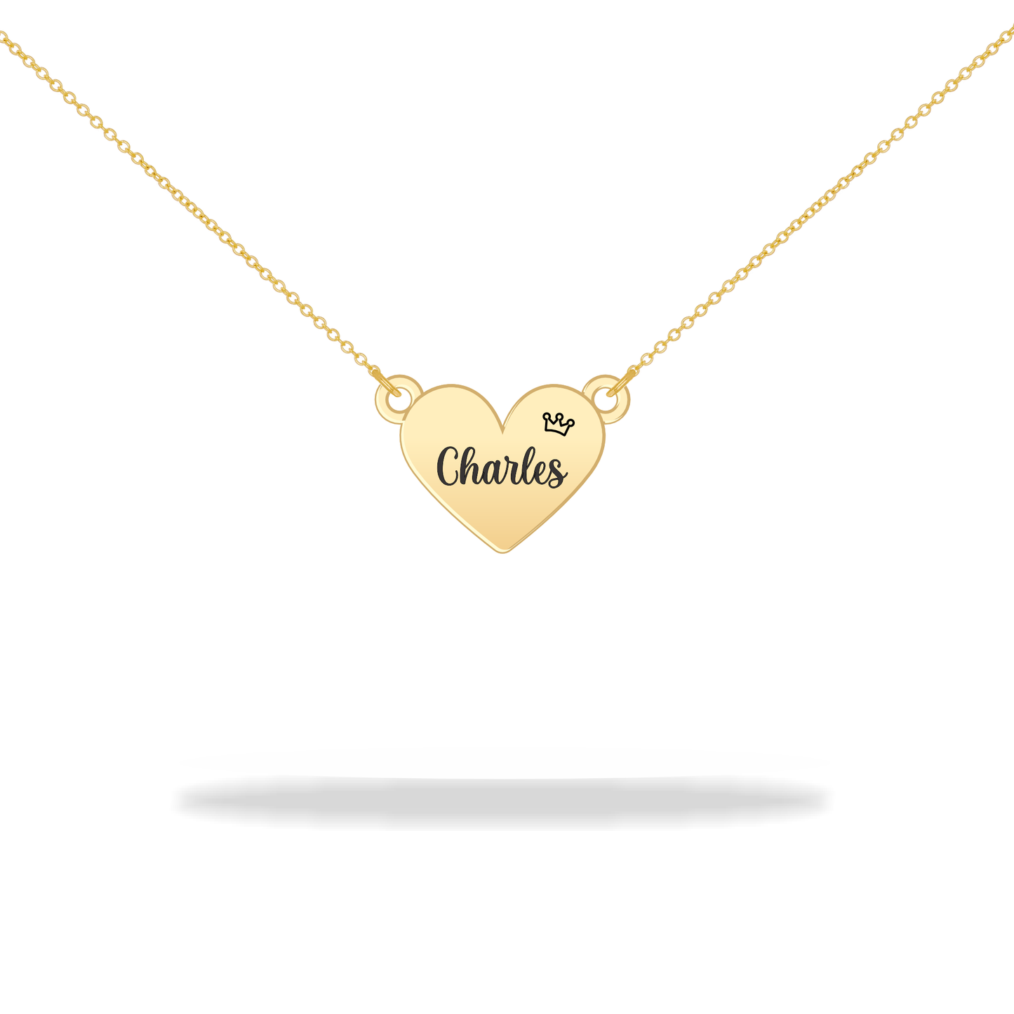 Custom heart necklace with family name, 14K gold filled