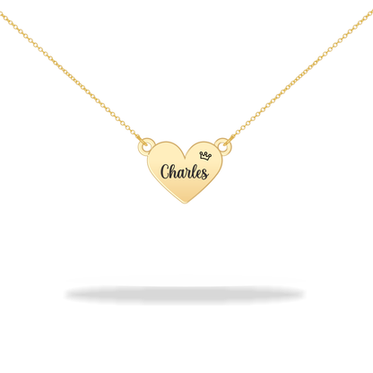 Custom heart necklace with family name, 14K gold filled