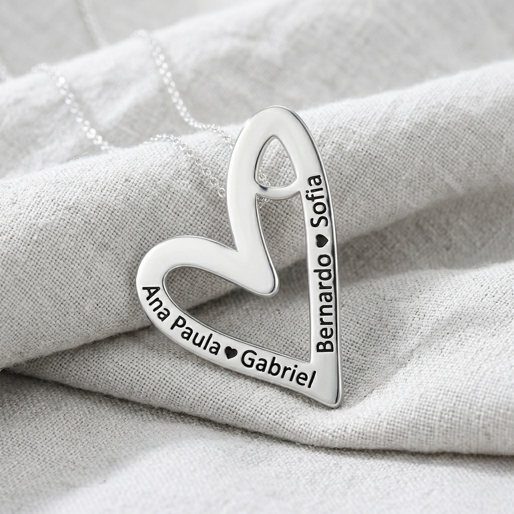 Personalized Floating Heart Name Necklace