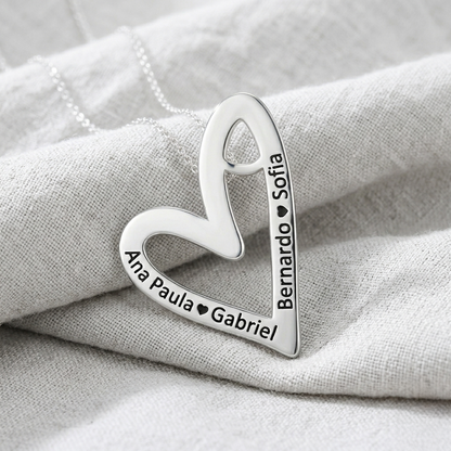 Personalized Floating Heart Name Necklace