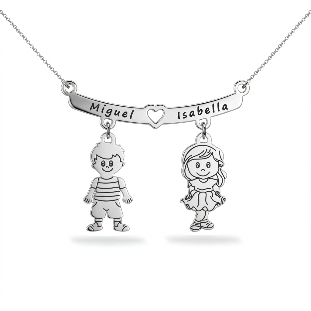 Personalized Mother’s Necklace with Kids Charms