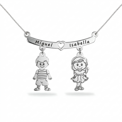 Personalized Mother’s Necklace with Kids Charms