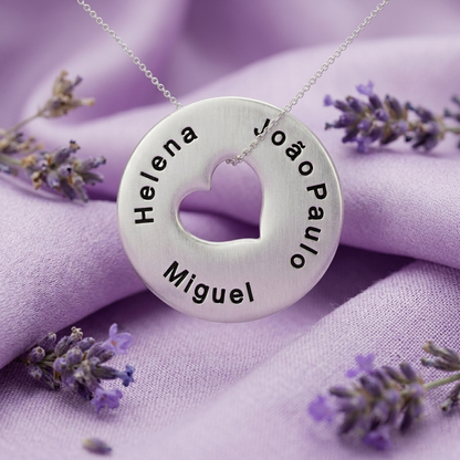 Personalized Eternity Circle Heart Necklace