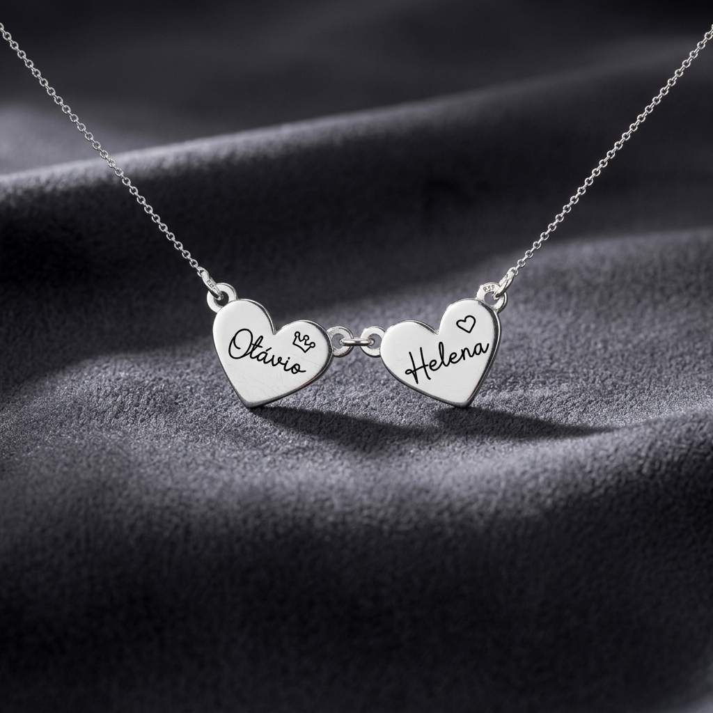 Personalized Connected Hearts Name Necklace