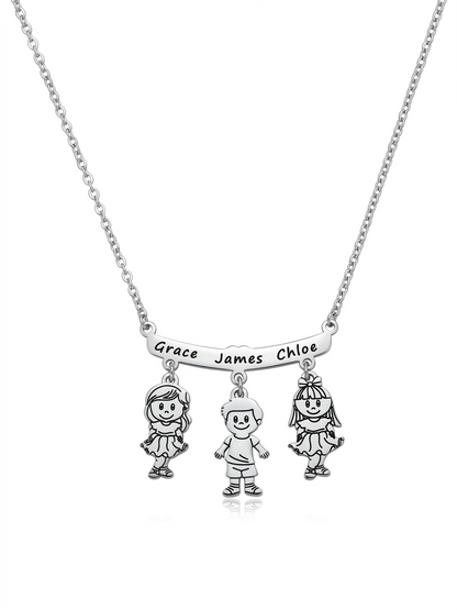 Personalized Mother’s Necklace with Kids Charms