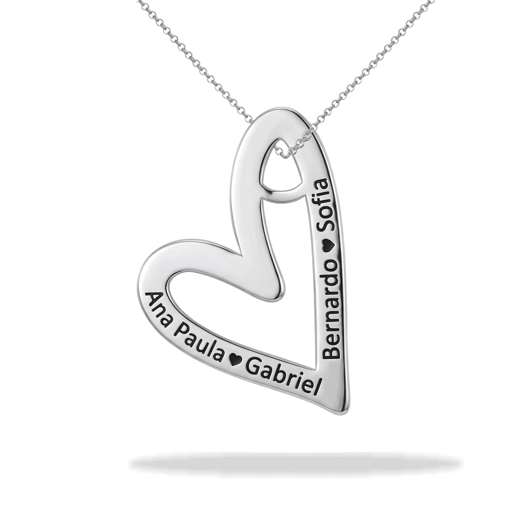 Personalized Floating Heart Name Necklace