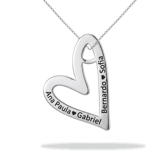 Personalized Floating Heart Name Necklace