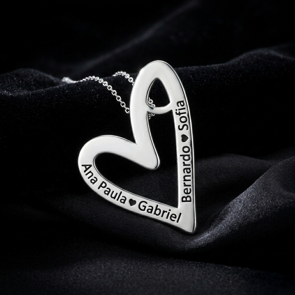 Personalized Floating Heart Name Necklace