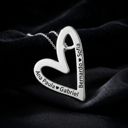 Personalized Floating Heart Name Necklace