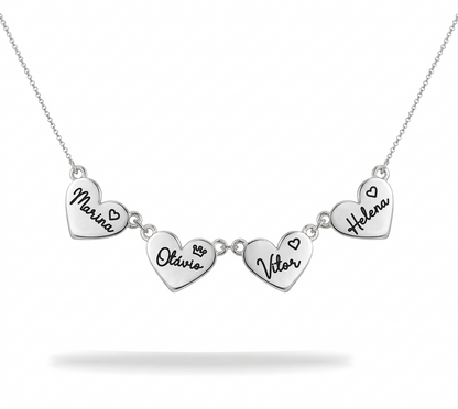 Personalized Connected Hearts Name Necklace