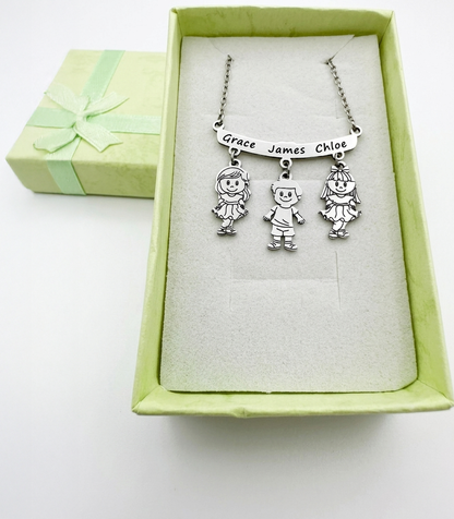 Personalized Mother’s Necklace with Kids Charms