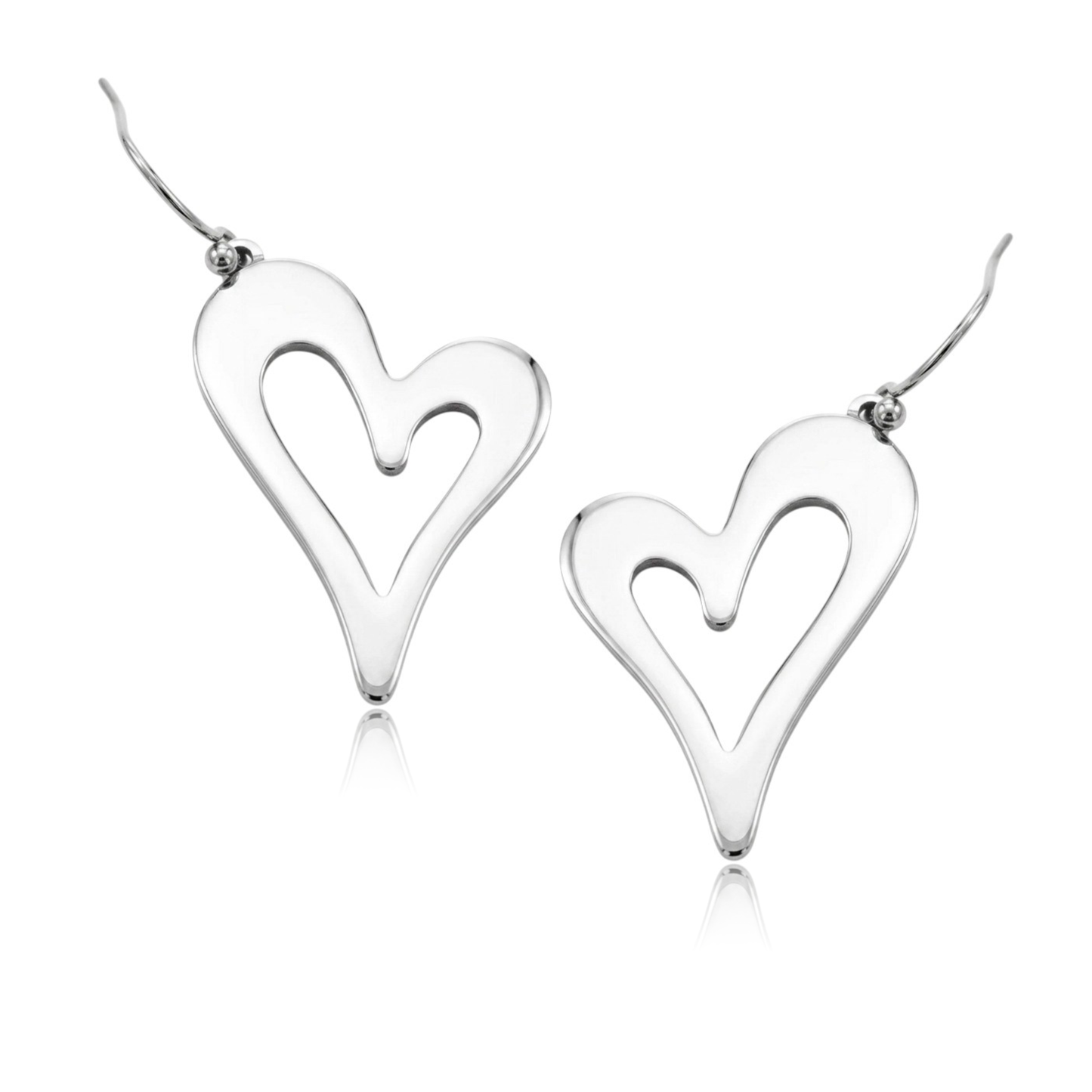 Aerospace-Grade Aluminum Openwork Heart Drop Earrings