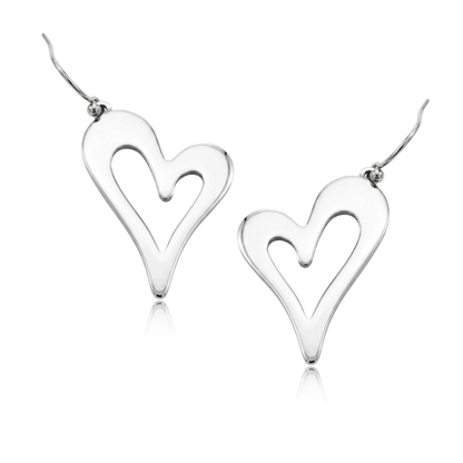 Aerospace-Grade Aluminum Openwork Heart Drop Earrings
