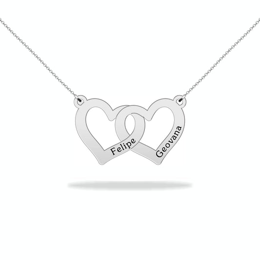 Custom heart necklace with family name, 14K gold filled