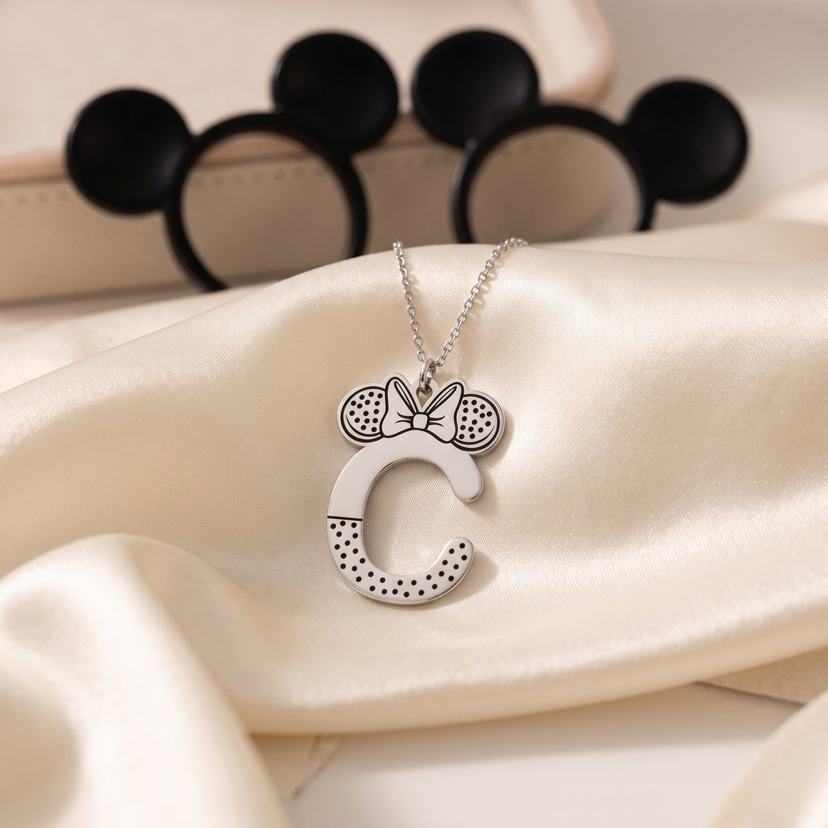 Minnie Mouse Initial Necklace