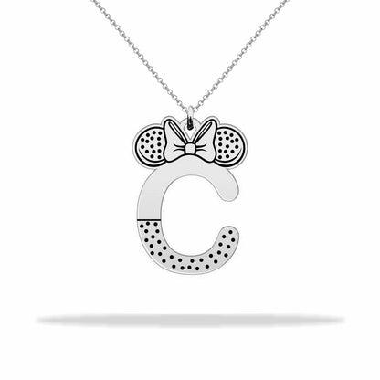 Minnie Mouse Initial Necklace