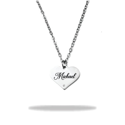 Custom heart name necklace stainless steel