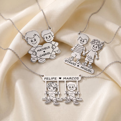 Personalized Mother’s Necklace with Kids Charms