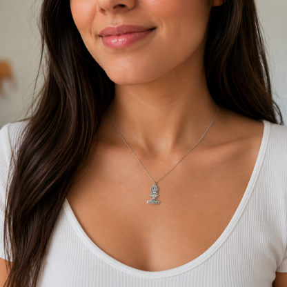 Daughter Name Necklace – Heart & Girl Pendant