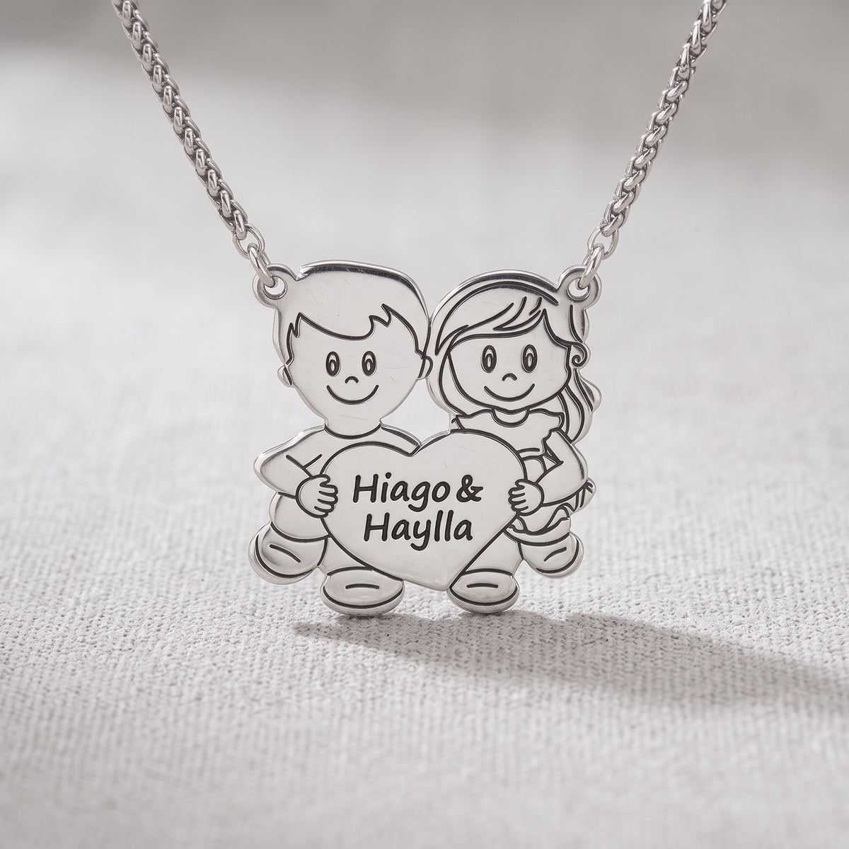 Personalized Necklace with Son and Daughter’s Names