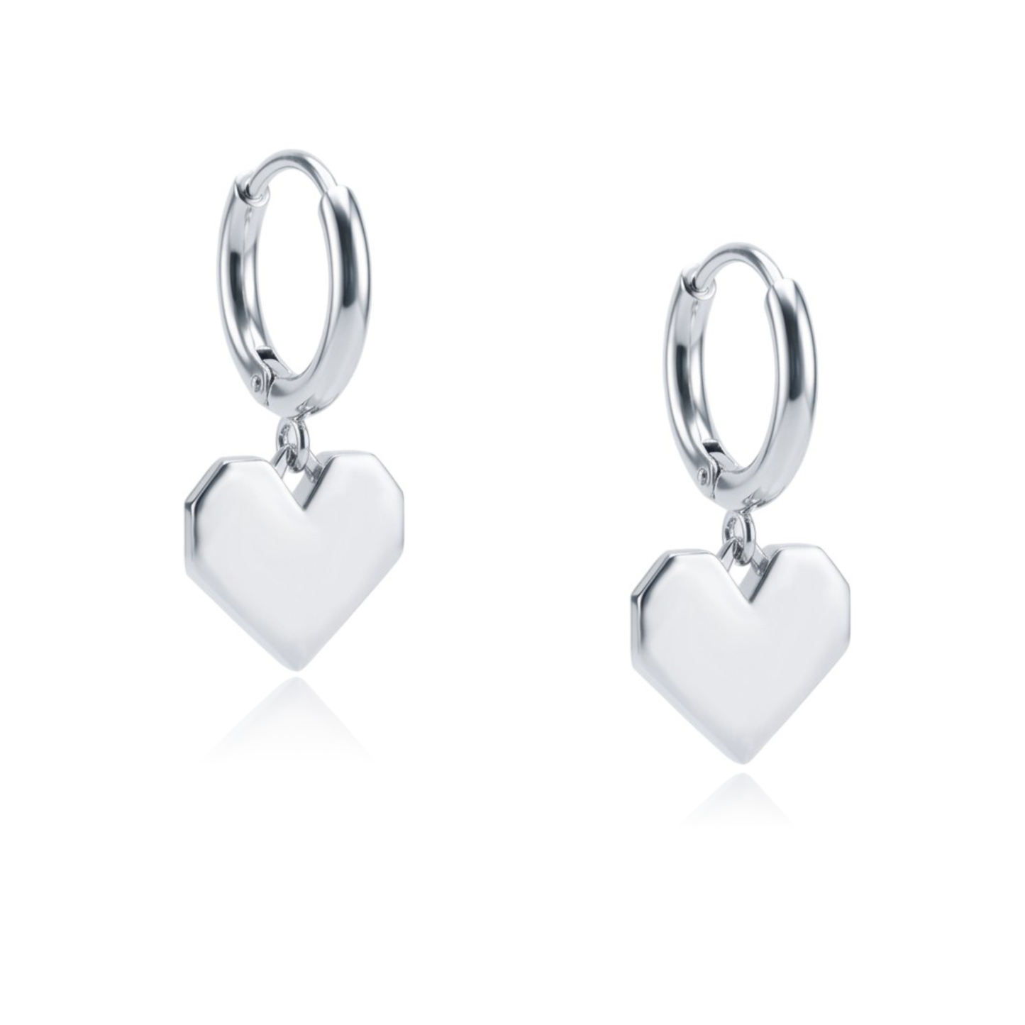 Origami Heart Huggie Hoop Earrings