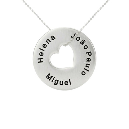 Personalized Eternity Circle Heart Necklace