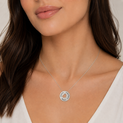 Personalized Eternity Circle Heart Necklace