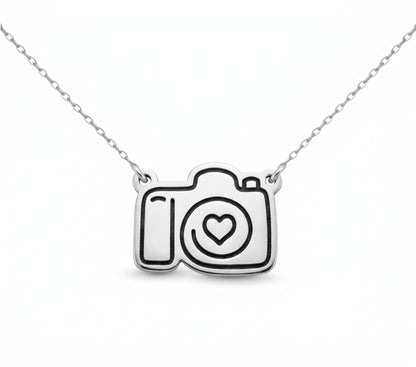 Camera Heart Necklace