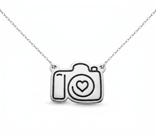 Camera Heart Necklace