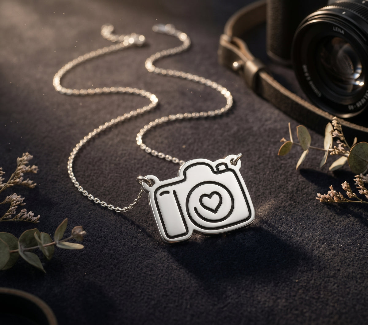 Camera Heart Necklace