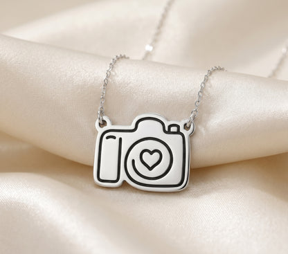Camera Heart Necklace