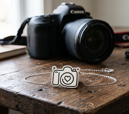 Camera Heart Necklace