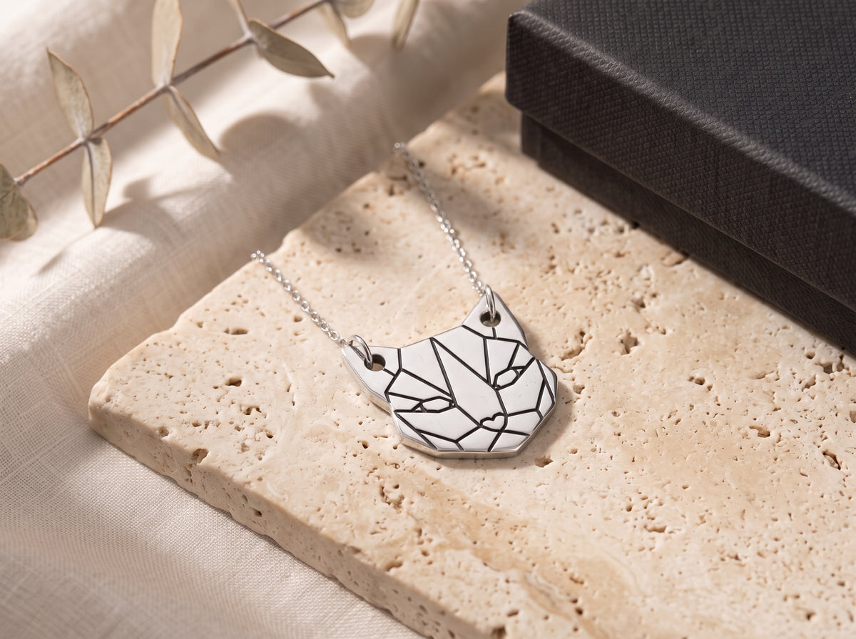 Origami Cat Necklace