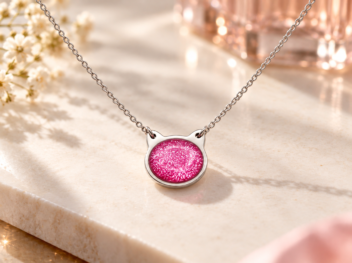 Glitter Cat Necklace