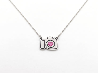 Glitter Camera Necklace