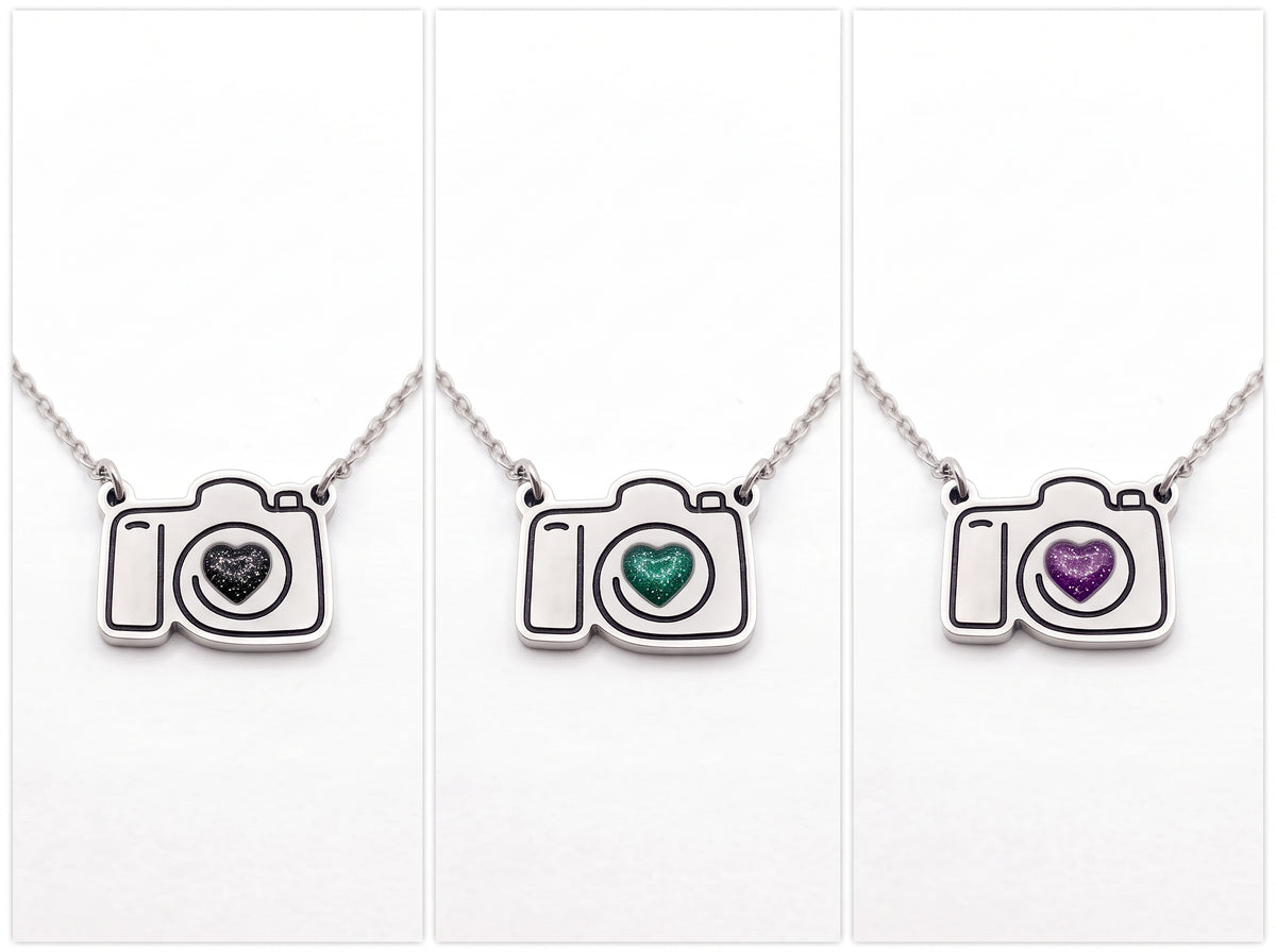 Glitter Camera Necklace