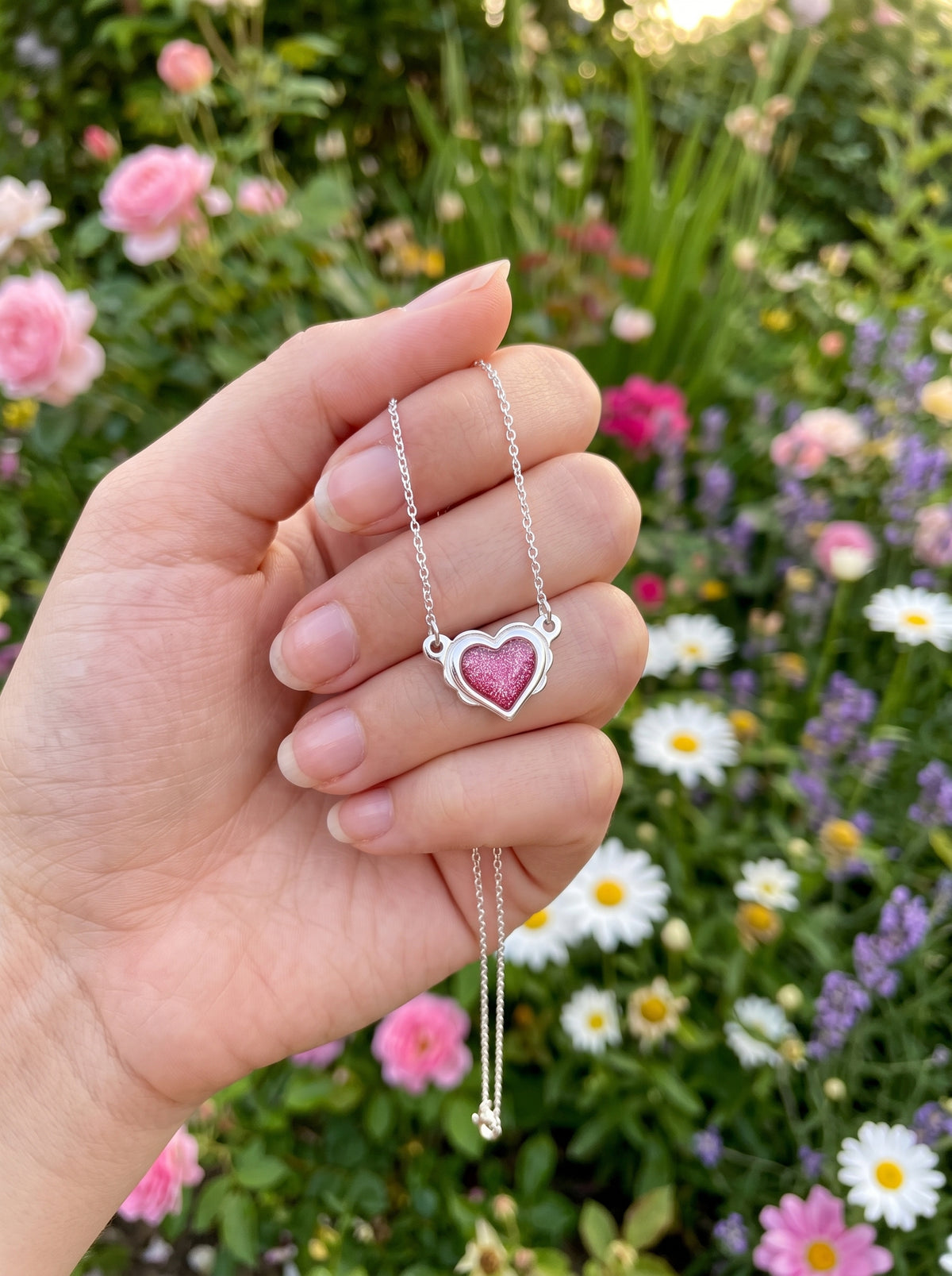 Glitter Heart Necklace