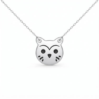 Cute Owl Face Necklace