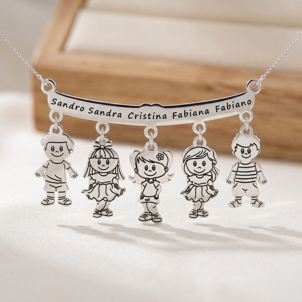 Personalized Mother’s Necklace with Kids Charms